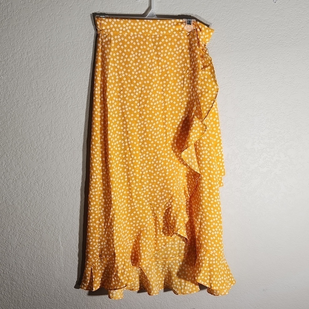 Summer Skirt Yellow Large Floral